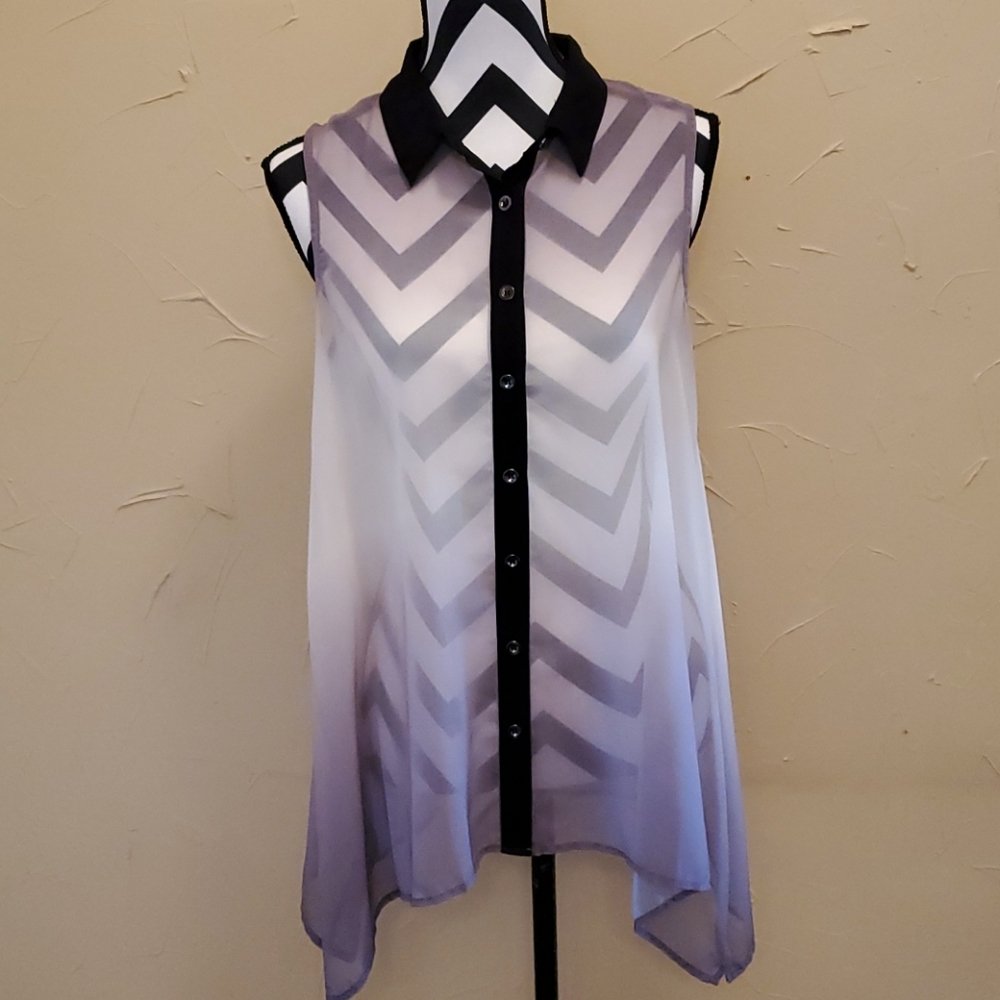 Blu Pepper Sheer Sleeveless Top NWOT Med